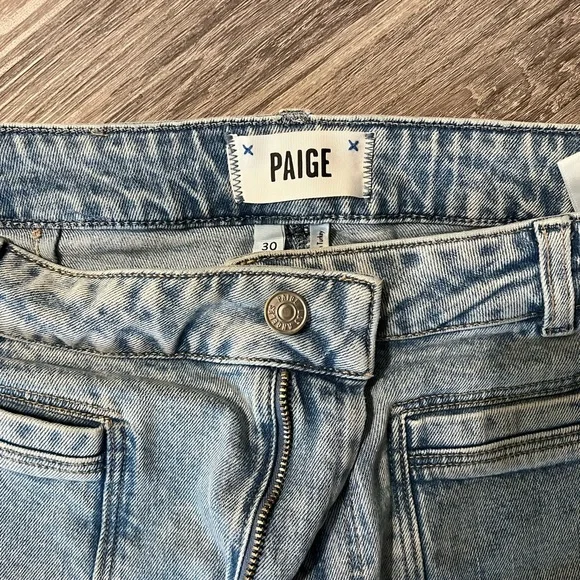 PAIGE Blue Flare Wide Leg Jeans - Picture 3 of 5